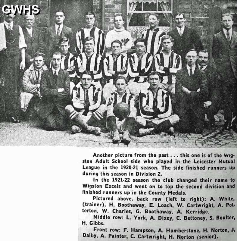 33-356 Wigston Adult School football tean 1920-21 season
