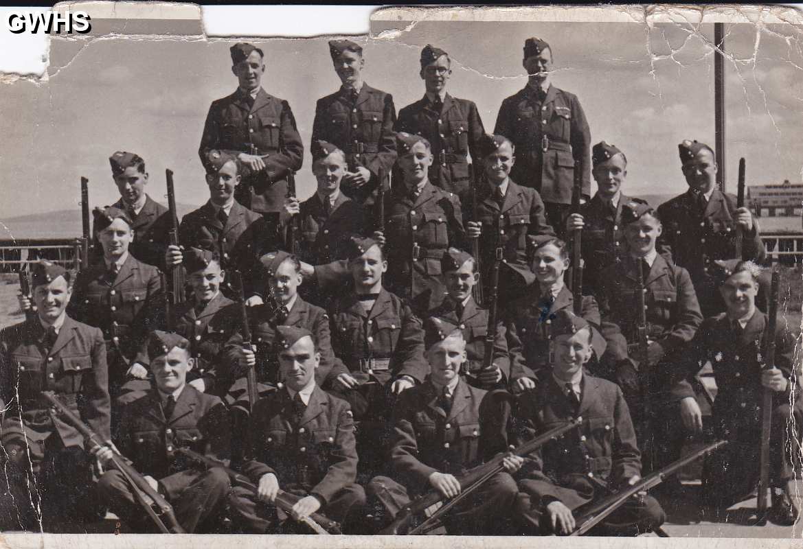 34-432 Max Daetwyler fron row left at Basic Training Morecame April 1940