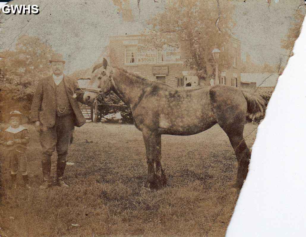 34-468 Fred Thorpe with his son Robert in fields opposite the Royal Oak Inn Leicester Road Wigston Magna c 1920