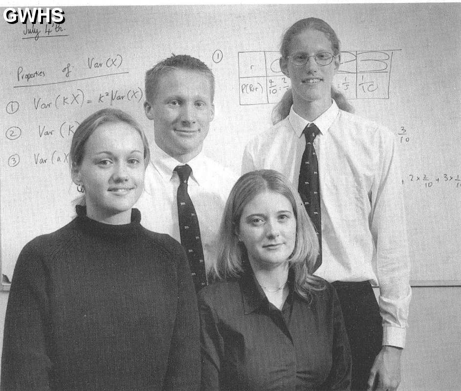 22-273 l-r Rebecca Diment, Tim Gilbert, Hayley Pawley, Sean Chambers 2000 Guthlaxton College Wigston Magna