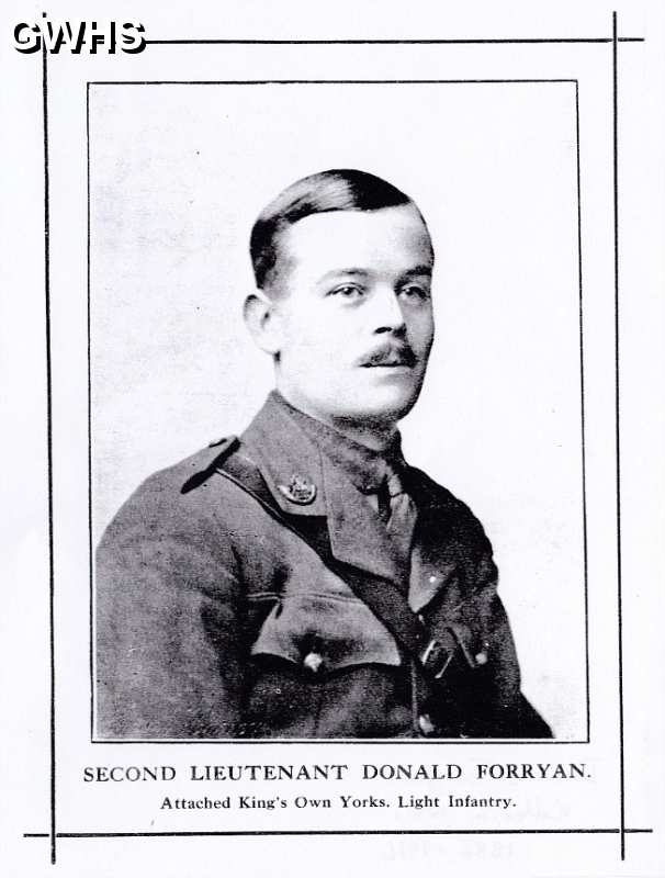 26-084 Second Lieutenant Donald Forryan b 1886 d 1916