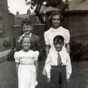 31-157 Barbara Grant (Guest) Paul, Brian & Julie Barnes circa 1956 97 Leicester Road Wigston Magna