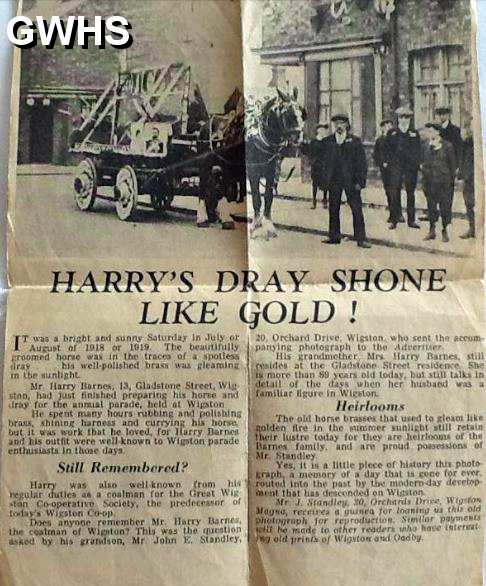 33-115 Harry's Dray shone like gold Wigston 1919