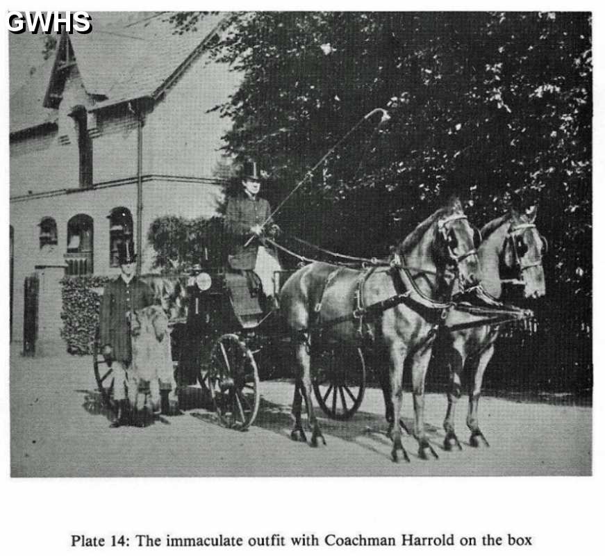 34-607 William Edward Harrold on his coach in front of Bushloe House Station Road
