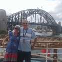 34-578 ron Chapman and my wife, Yvonne - originally from Rothley - on same cruise ship with Sydney Harbour Bridge in background