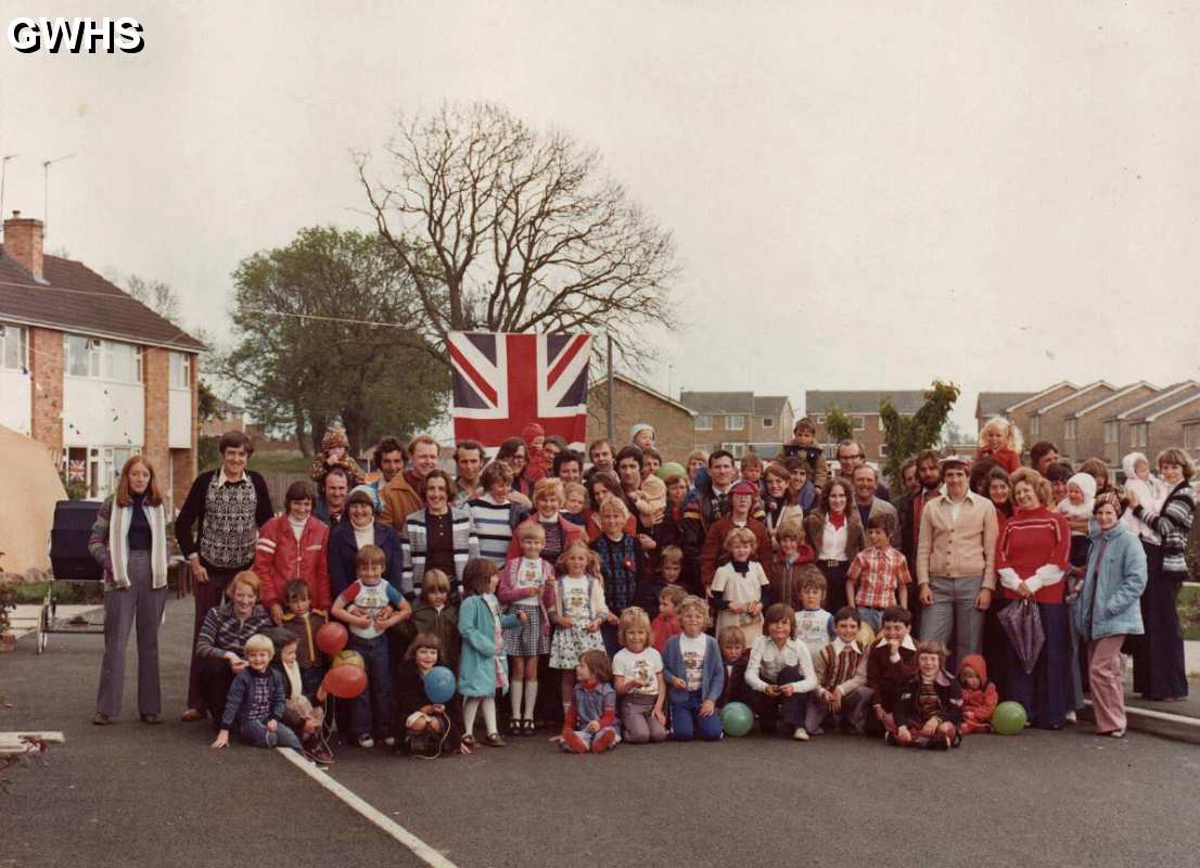 35-369 Ron Chapman's photograph of the street party in Tyringham Road, Meadows Estate, Wigston held in June 1977 to commemorate Queen Elizabeth the Second's Silver Jubilee celebrations