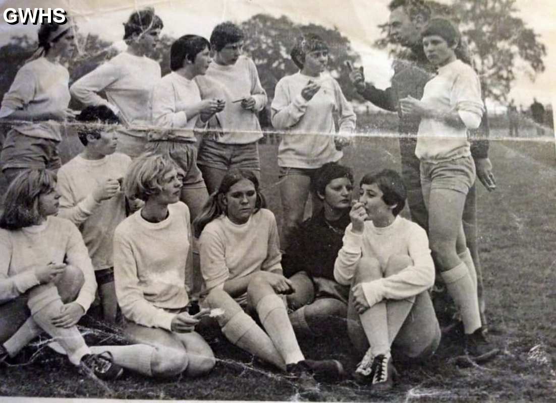 35-439 Blue Streaks Ladies football team from the Co-Op offices at Long Street Central Avenue around 1966 coach Mr Morris Chief Exec of South Leicestershire Coop
