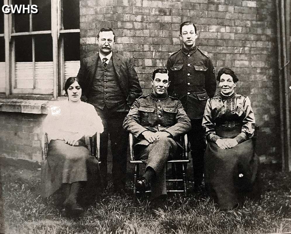 35-586 Sergeant Boulter and family taken at The Wigston Hosiery Society's factory Paddock Street Wigston Magna