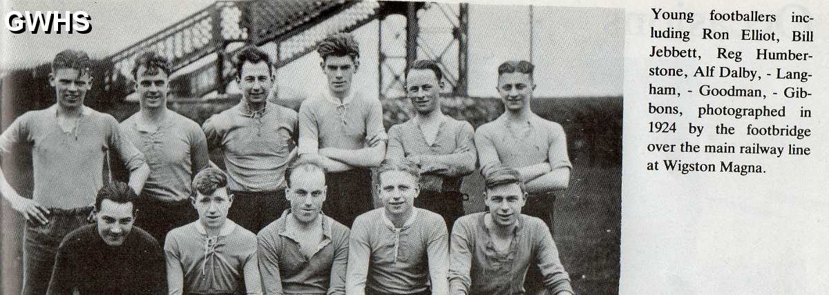 35-962 Young Footballers 1924 by the railway bridge Wigston Magna