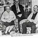 39-501 Mrs Milne and husband with Harry Mason at the old cottage in Gladstone Street Wigston Magna