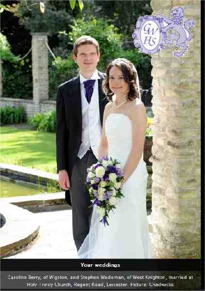 15-090 Caroline Berry of Wigston and Stephen Wademan married at Holy Trinity Church 2010