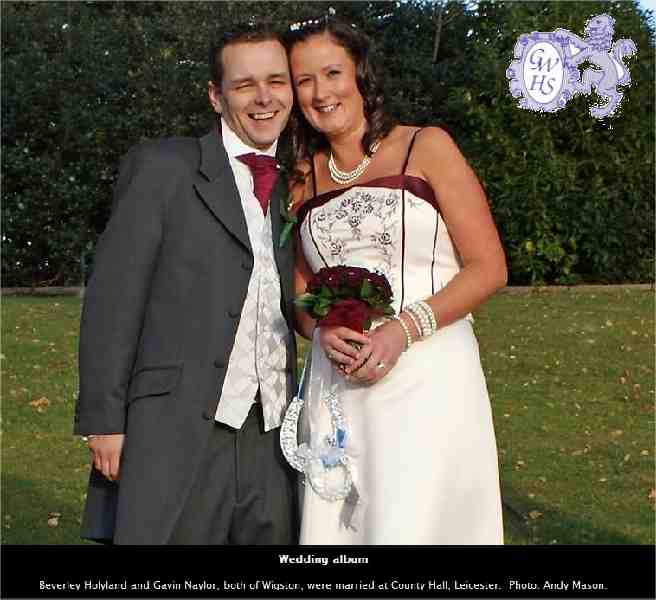 15-103 Beverley Holyland and Gavin Naylor both of Wigston married at County Hall Leicester Dec 2009