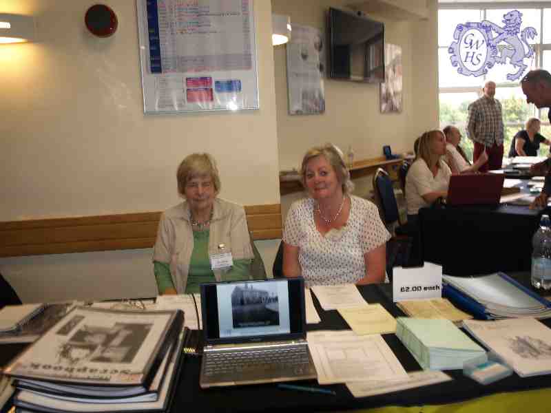 26-145 GWHS Table at the L&RFHS Event Sept 2014 Tricia Berry & Ann Cousins at tabl;e
