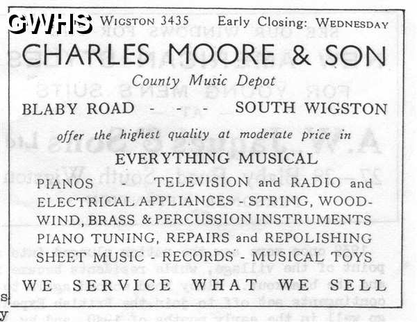 20-012 Charles Moore & Sons Blaby Road South Wigston Advert