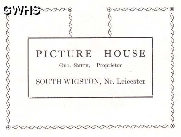 20-053 Picture House George Smith Proprietor South Wigston Advert
