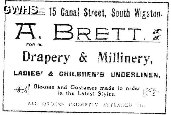 20-144 A Brett  Drapery and Millinery 15 Canal Street South Wigston