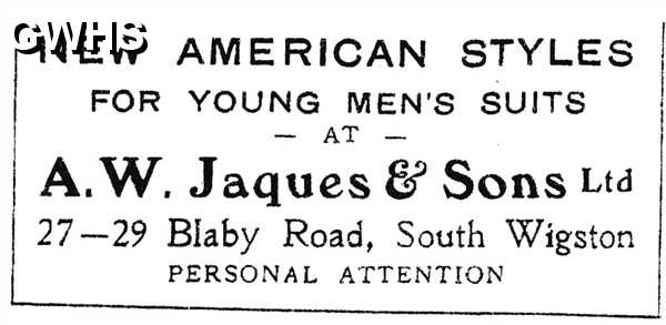 20-149 A W Jaques & Sons Tailor Blaby Road South Wigston