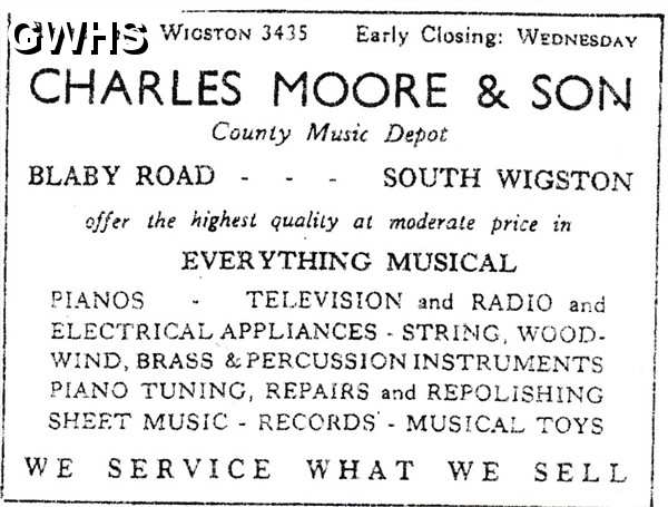 20-153 Charles Moore & Son County Music depot Blaby Road South Wigston