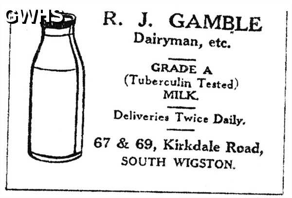 20-171 R J Gamble Dairyman Kirkdale Road South Wigston