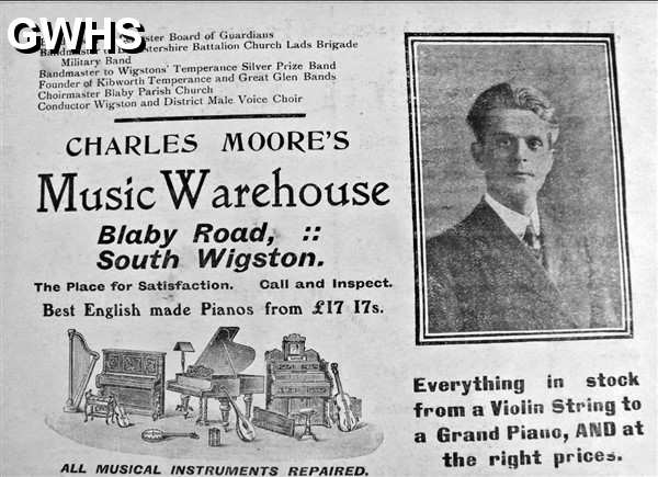 30-564a Advert for Charles Moore's Music Warehouse South Wigston