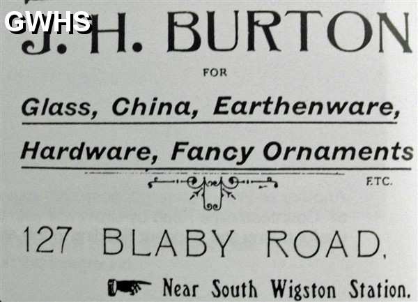 30-807 J H Burton advert Blaby Road South Wigston