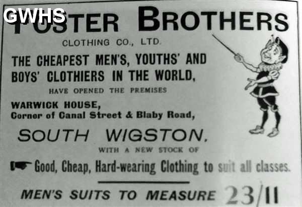 34-246  advert for Cheapest in the world. Quite a claim Foster Brothers South Wigston