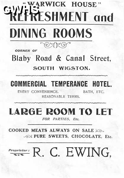 35-747 Commercial Temperance Hotel Warwick House corner Blaby Road and Canal Street South Wigston b