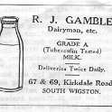 20-009 R J Gamble Kirkdale Road South Wigston Advert