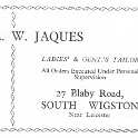 20-046 A W Jaques Taylor 27 Blaby Road South Wigston Advert