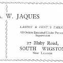 20-046a A W Jaques Taylor 27 Blaby Road South Wigston Advert