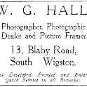 20-167 W G Hall Photographer 13 Blaby Road South Wigston