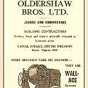 35-788 Oldershaw Bros Builders Canal Street South Wigston Advert Post War