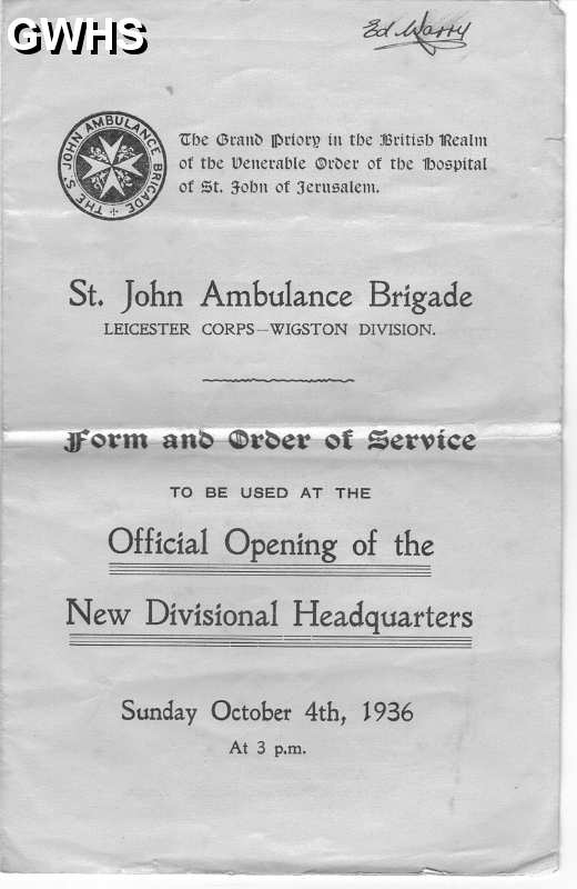 23-645 St John Ambulance Brigade Official Opening of the New Divisional Headquarters Wigston 1936 1 of 4
