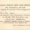 23-642 South Wigston Boys' School 21st Anniversary Celebrations Nov 1959