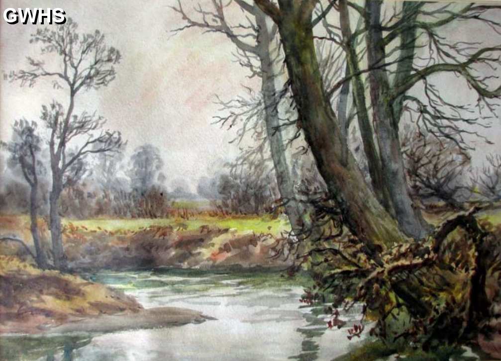 31-023 Mr Bates watercolour of the brook, South Wigston
