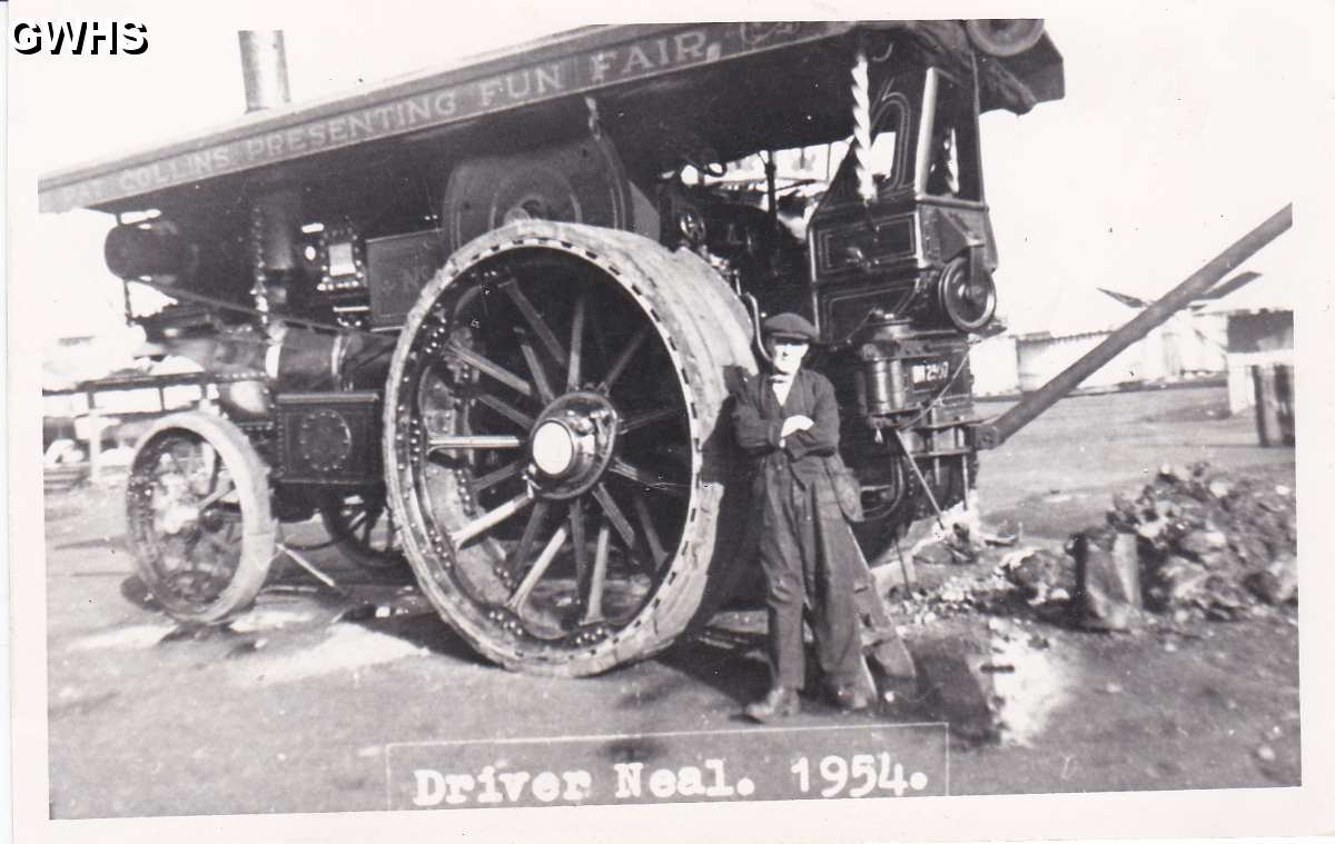 9-101 Driver Neal and his Steam Road Roller in South Wigston 1954
