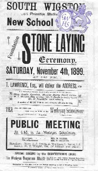 20-038 Primitive Methodist Stone Laying Ceremony 1899 South Wigston Flyer
