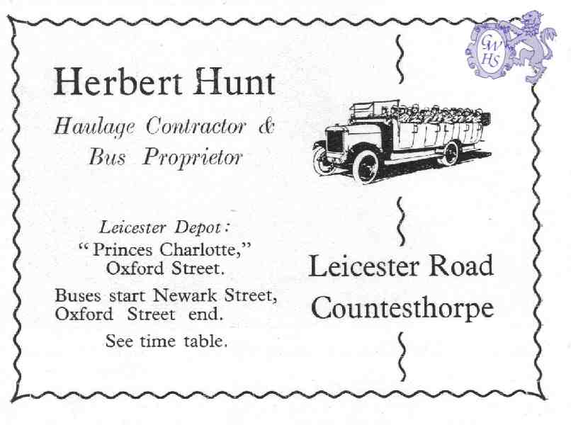 20-049 Herbert Hunt Haulier Leicester Road Countesthorpe Advert