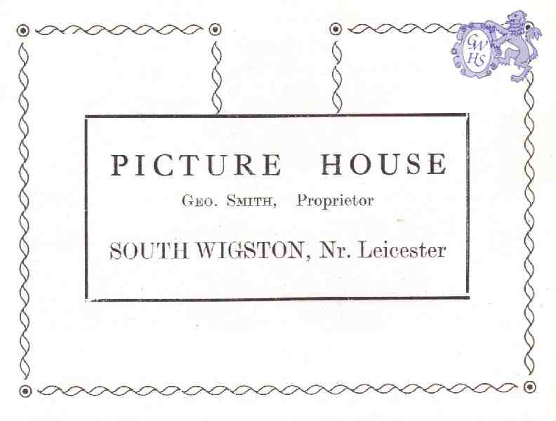 20-053 Picture House George Smith Proprietor South Wigston Advert