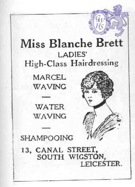 20-111 Miss Blanche Brett hairdresser 13 Canal Street South Wigston