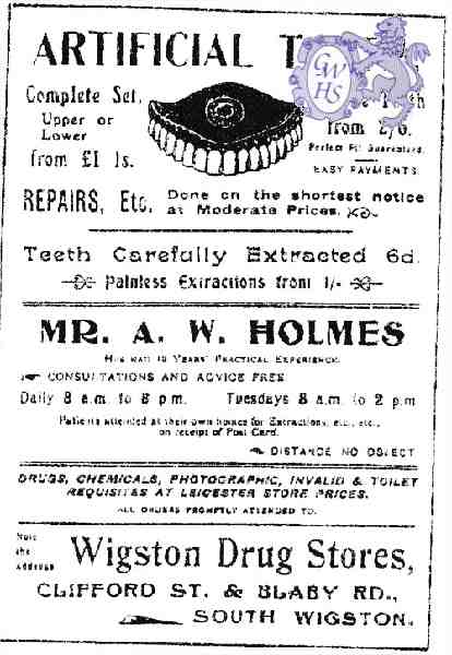 20-148 A W Holmes Artificial Teeth Clifford Street South Wigston