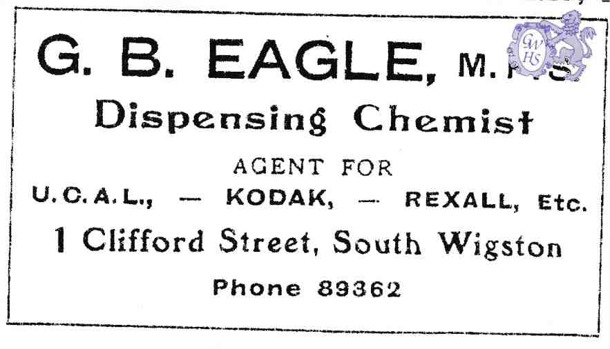 20-159 G B Eagle Chemist Clifford Street South Wigston
