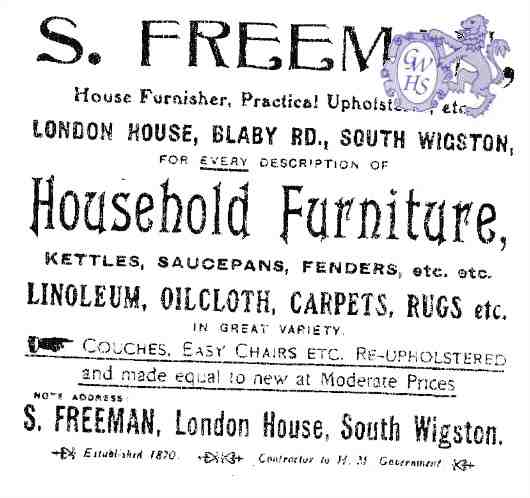20-173 S Freeman Household Furniture London House South Wigston