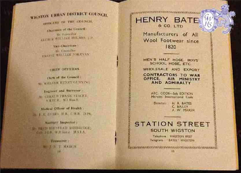 30-988 Advert for Hentry Bates Station Street South Wigston circa 1948