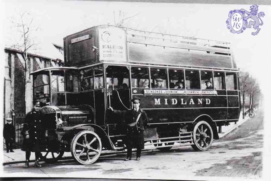 9-102 Midland Red Omnibus circa 1925 in front of St Thomas's Church Blably Road South Wigston