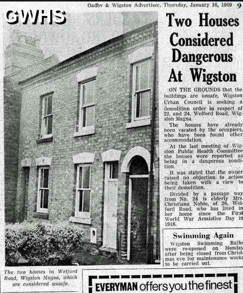 33-068 Cottages opposite Freckinghams Welford Road  1969