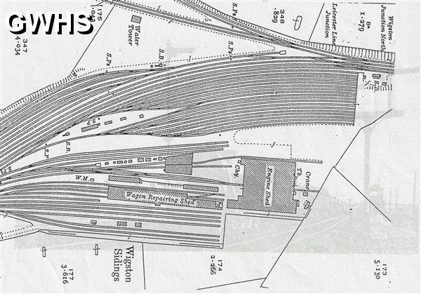 39-059 1930's map showing both Signal Boxes at Wigston Sidings