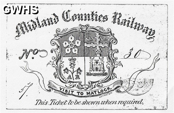 39-380 Excursion Ticket Rugby to Matlock June 1842