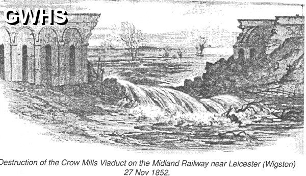 39-414 Destruction of Crow Mills viaduct on Midland Railway south Wigston 27 Nov 1852
