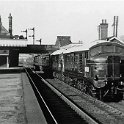 39-148 Diesel electric Co Co locomotives No's 1000 and 1001 passing through Wigston Magna station together in 1956